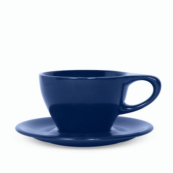 Lino Small Latte Cup & Saucer, Indigo