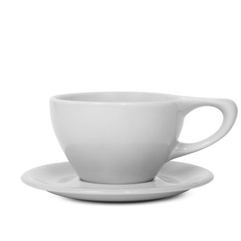 Lino Large Latte Cup & Saucer, Light Gray