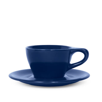 Lino Double Cappuccino Cup & Saucer, Indigo