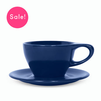 Lino Small Latte Cup & Saucer, Indigo