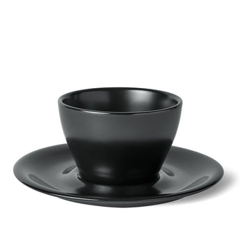 Meno Double Cappuccino Cup & Saucer, Matte Black