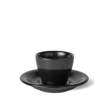 Meno Espresso Cup & Saucer, Matte Black