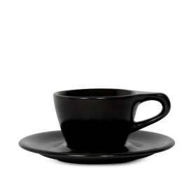 Lino Single Cappuccino Cup/Saucer, Matte Black - One Dozen