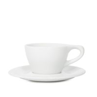 Lino Double Cappuccino Cup/ Saucer, White- One Dozen