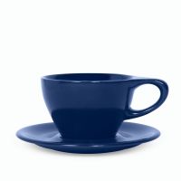 Lino Small Latte Cup/Saucer, Indigo- One Dozen