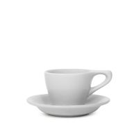 Lino Espresso Cup/Saucer, Light Gray - One Dozen