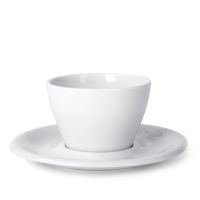 Meno Single Cappuccino Cup/Saucer, White - One Dozen